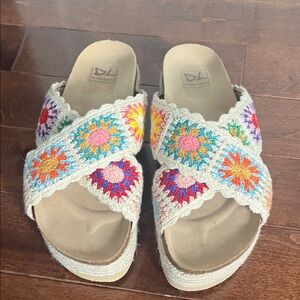DL dirty laundry espadrille slip on sandals retro size 10/41